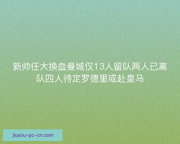 新帅任大换血曼城仅13人留队两人已离队四人待定罗德里或赴皇马